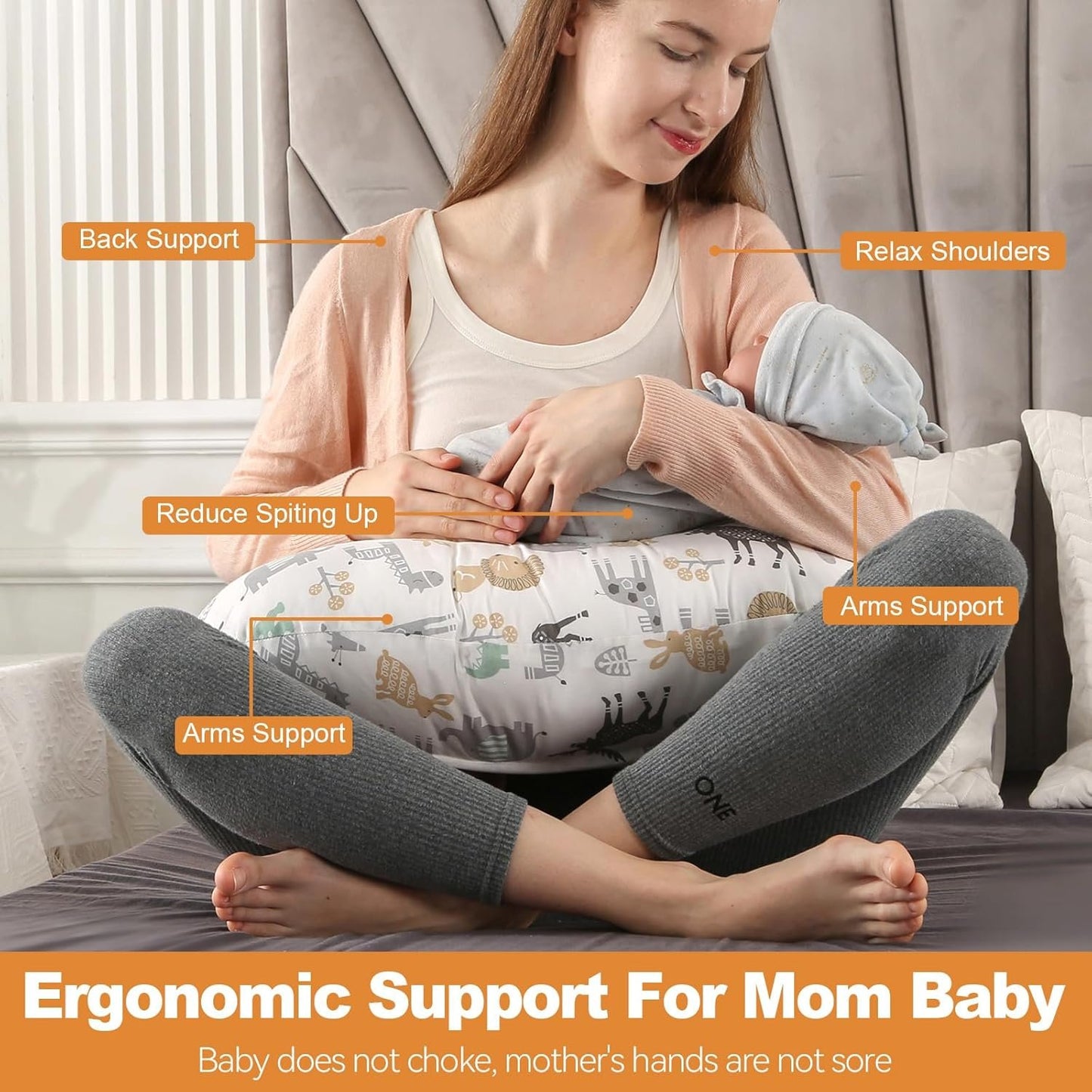 Pregnancy Pillow,Multifunctional Nursing Pillow Washable Breastfeeding Pillows (Type A)