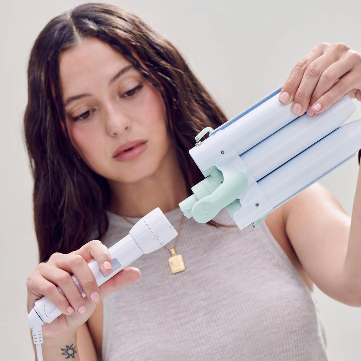 Mane 1.25" Jumbo Hair Waver Styling Attachment - 3 Barrel Hair Waver for Natural-Looking Waves, Frizz-Free Volume & Beachy Texture - Use with Power Bottom Base