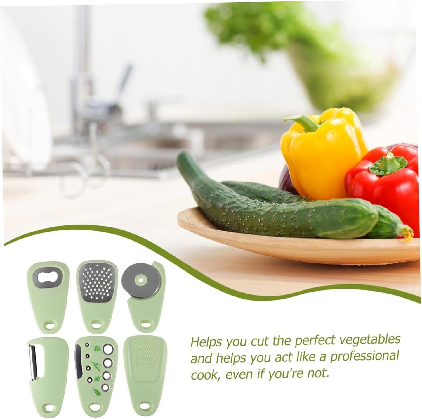 PRETYZOOM 1 Set Potato Peeler Shrimp Peeling Machine Pan Serve Cutter Can Opener Kitchen Tools Multifunctional Kitchen Gadget PC Olive Green