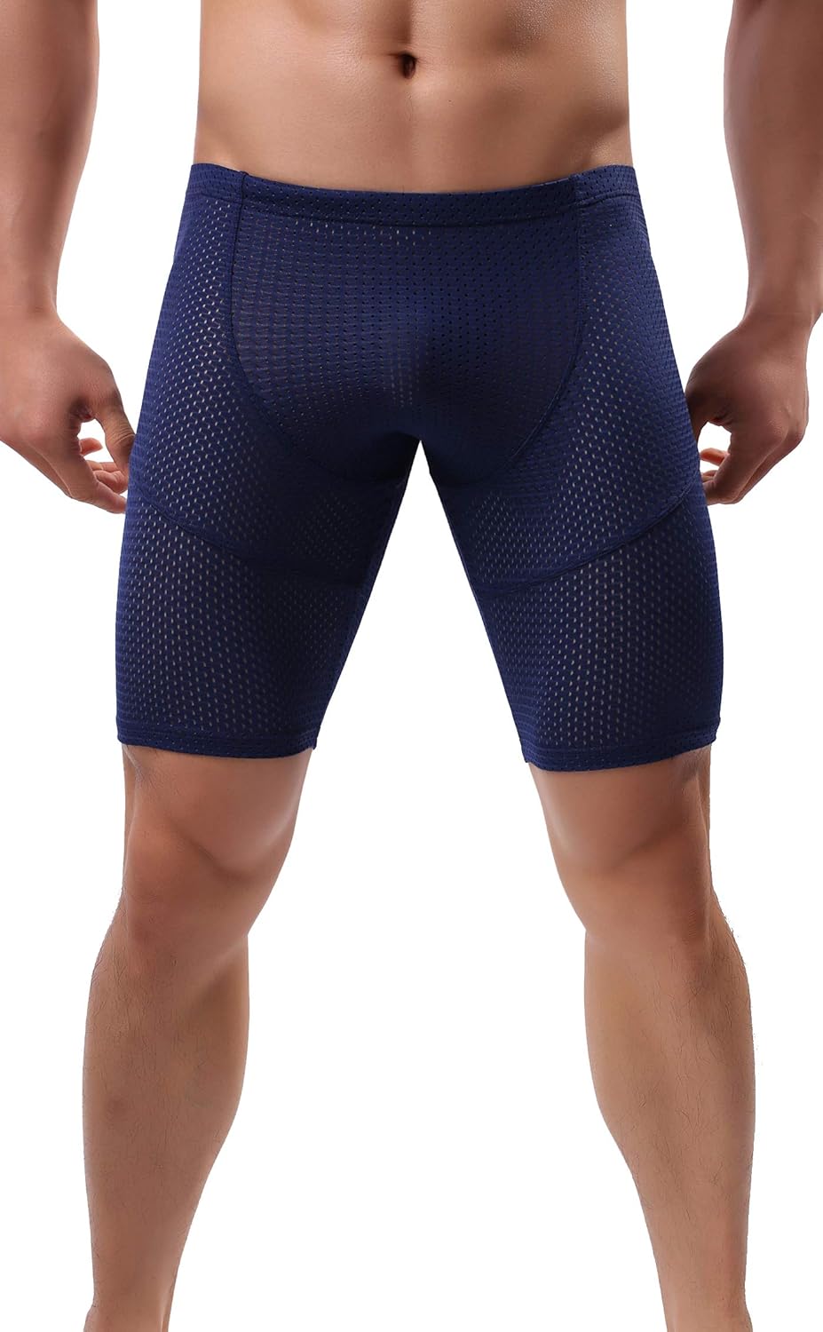 Linemoon Mens Tight Yoga Workout Shorts Mesh Gym Training Shorts
