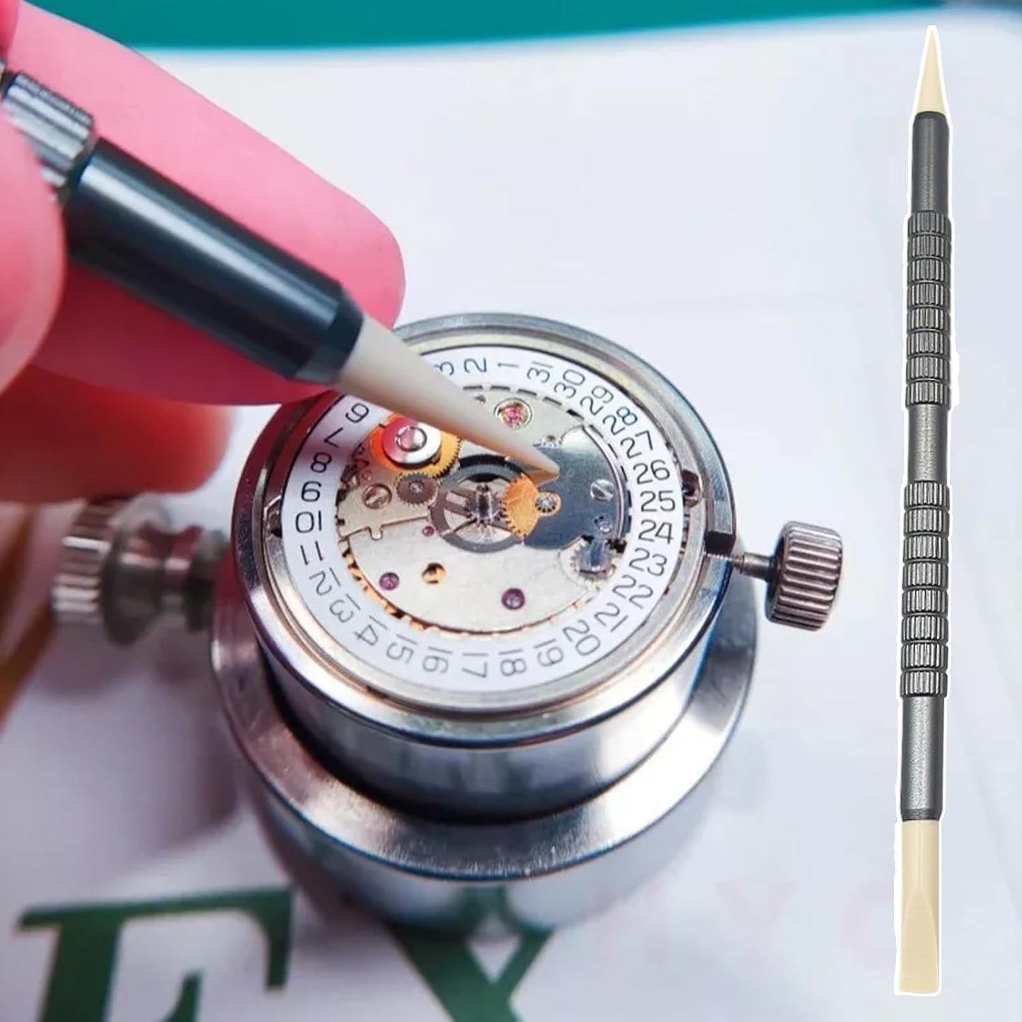 Watch Cleaning Pen, Movement Repair Stick, 5.12in Scratch Resistant Tool, Featuring Precision Tip, Non-Abrasive Cleaning for Daily Use, Maintenance and Detailing, Home
