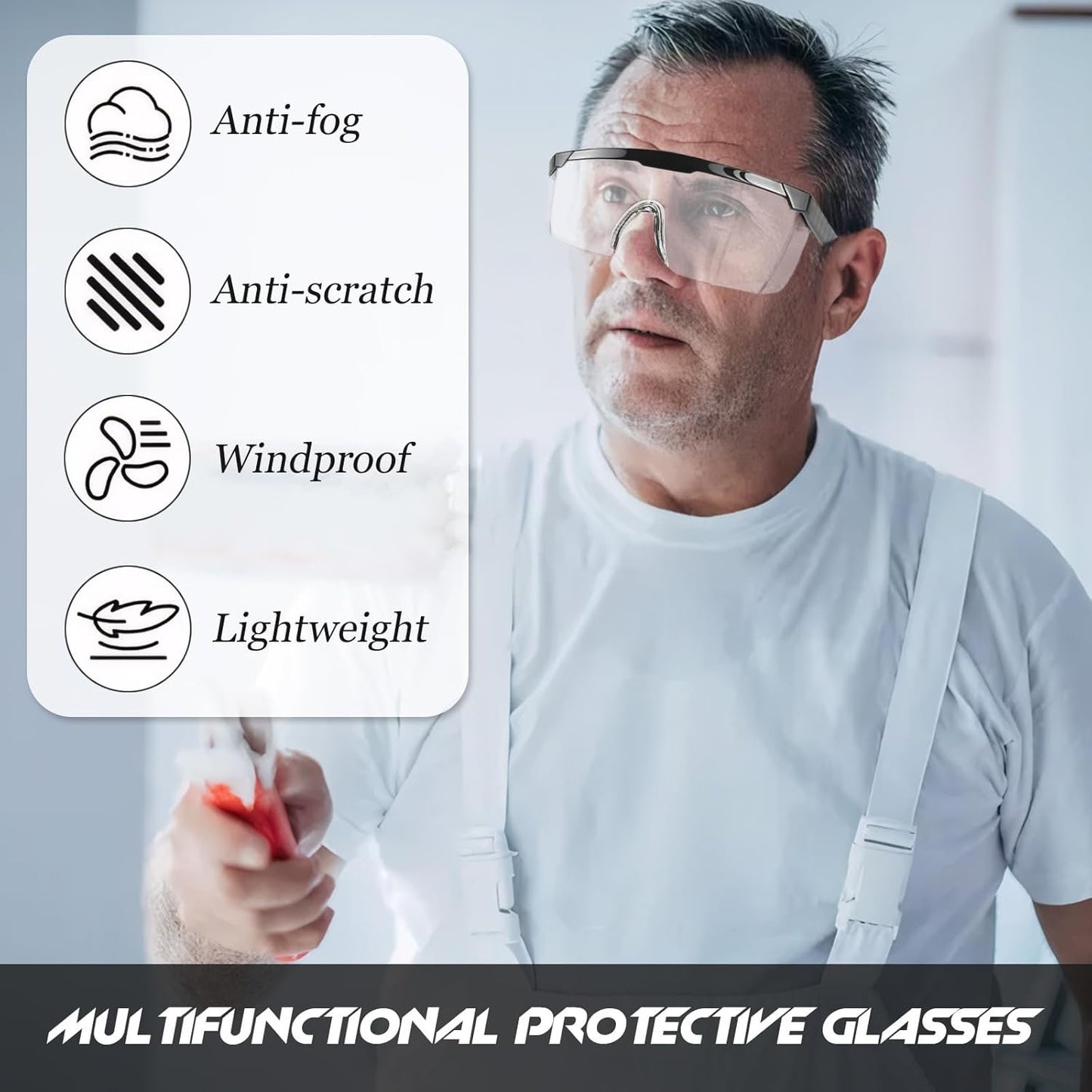 Protective Eyewear – Multi-layer Coating Clear Anti-Fog, Anti-Scratch Safety Glasses - Versatile Eye Protection for Men, Women, and Children