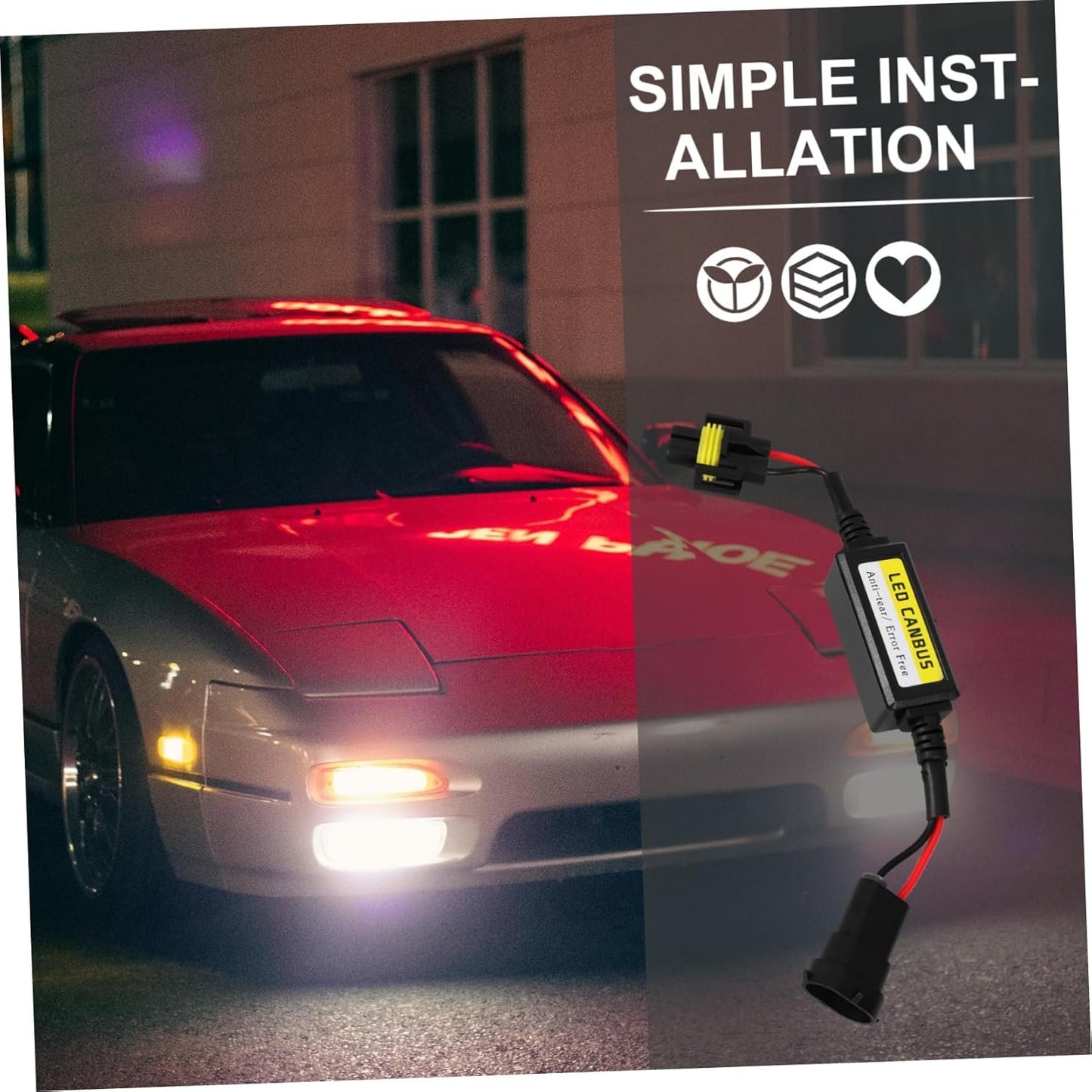 IMIKEYA Car LED Headlight Decoder EMC Filtering Technology Compatible with Prevents Flickering