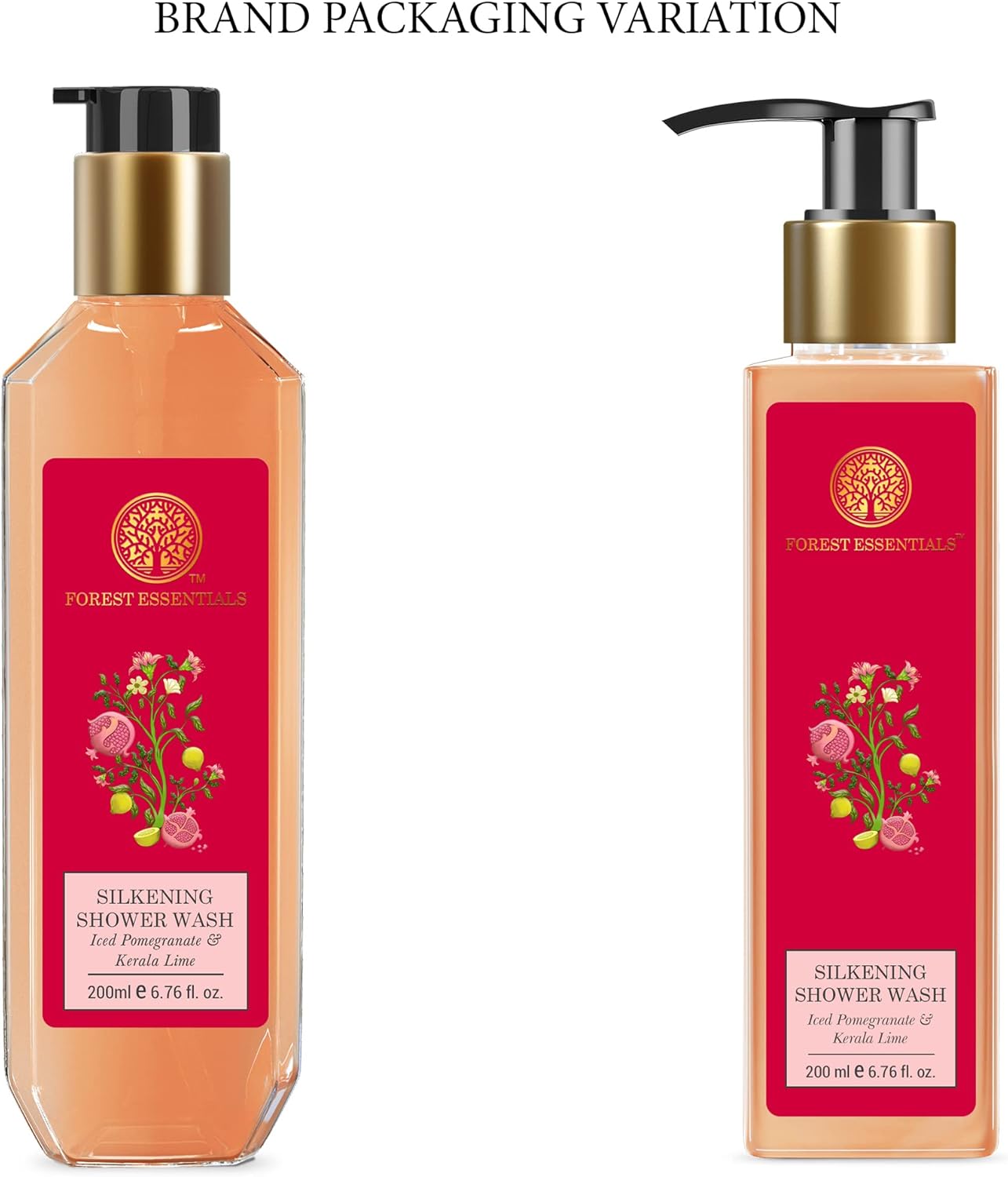 Forest Essentials Silkening Shower Wash, Iced Pomegranate with Fresh Kerala Lime, 200ml