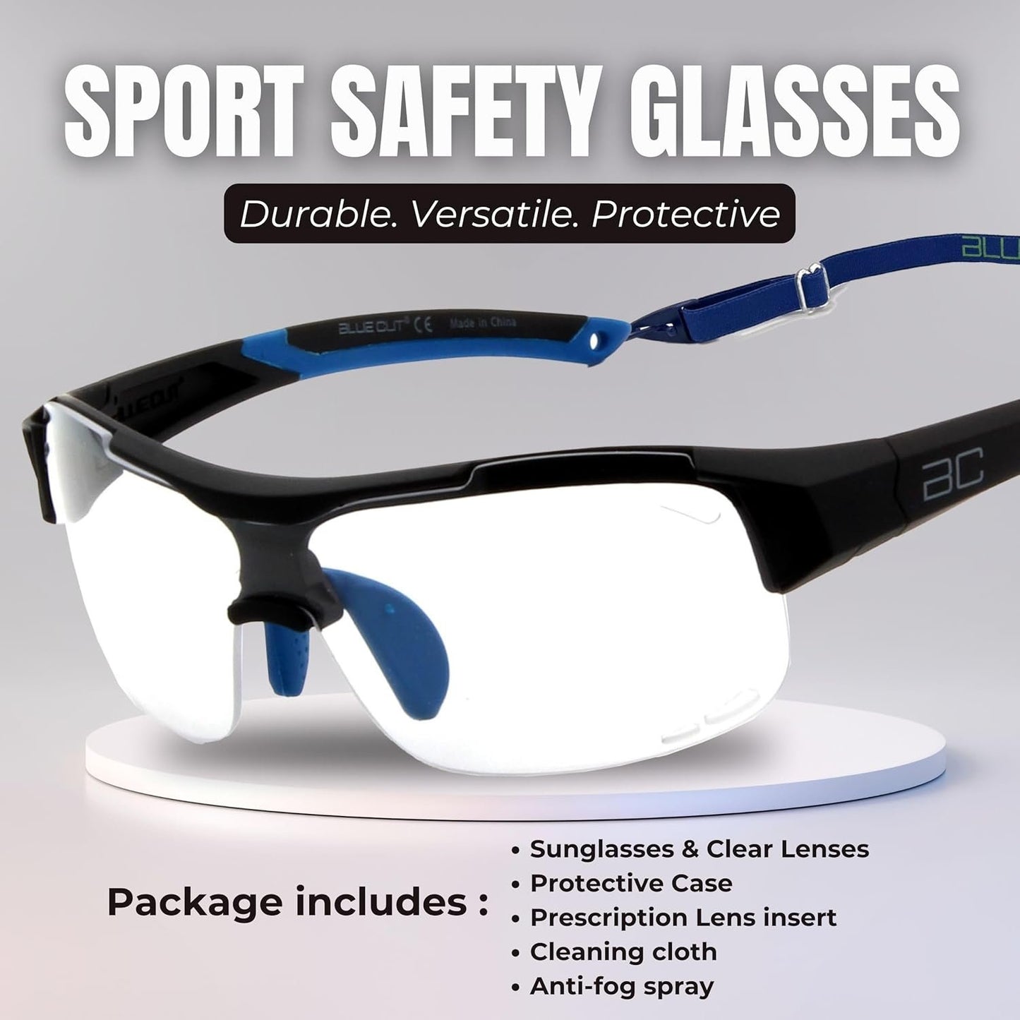 BLUE CUT Sports Protection Goggles, Anti-Fog Lenses Safety Glasses for Basketball, Pickleball and All Outdoor Sports