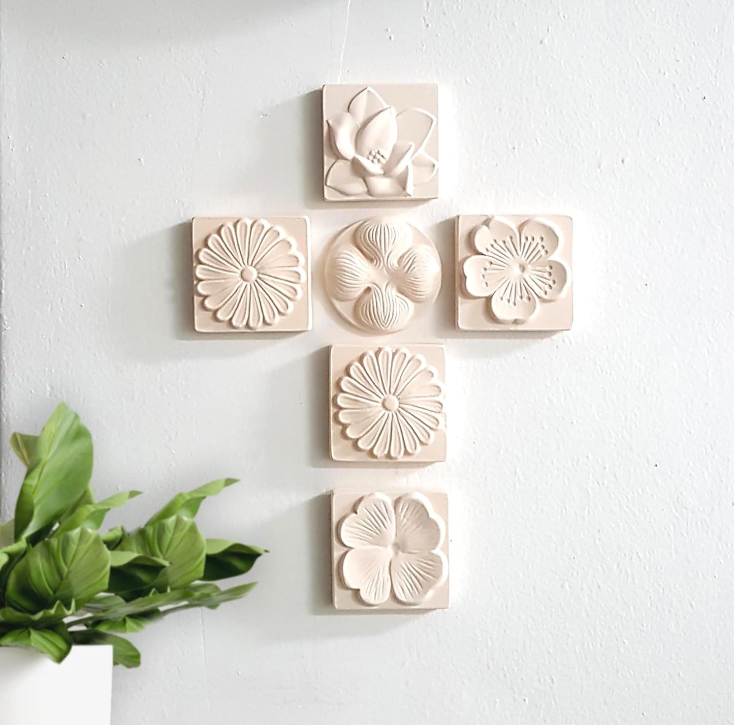 Healing Ceramic Stone Diffuser-Magnolia-Korean flower Series - Odor Eliminator, Air Purifying, Humidity Control, Aromatherapy Passive Diffuser (Magnolia)
