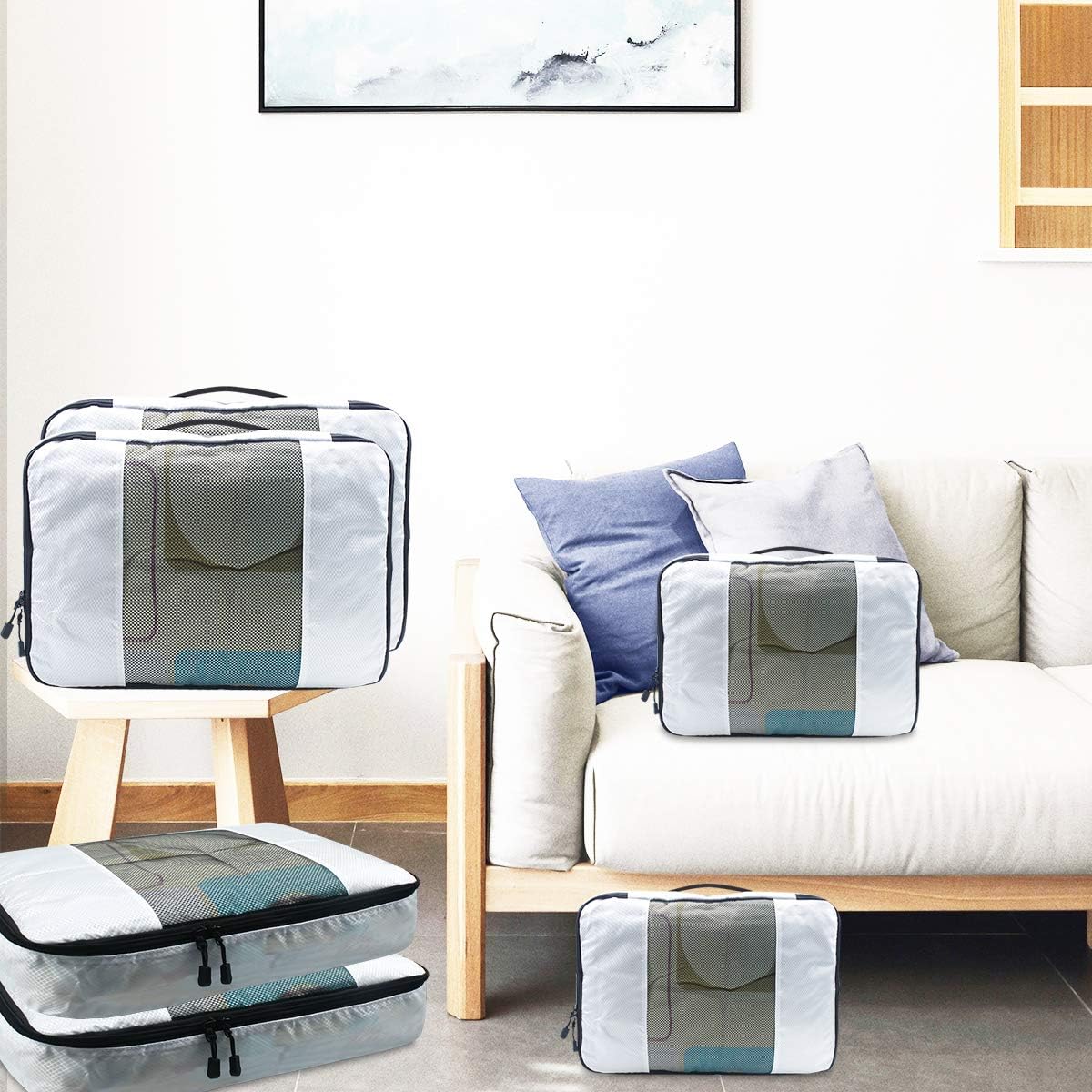 Suitcase Organizer Set of 6 for Suitcases, Travel Travel Organizer Bag Cubes, Perfect Travel Luggage Organizer Suitable for Travel/Business/Outdoor