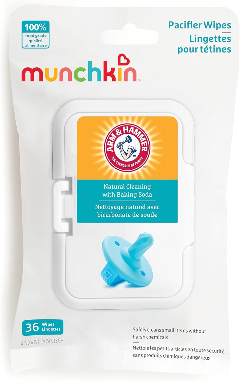 Munchkin 36 Pack Arm and Hammer Pacifier Wipes, White