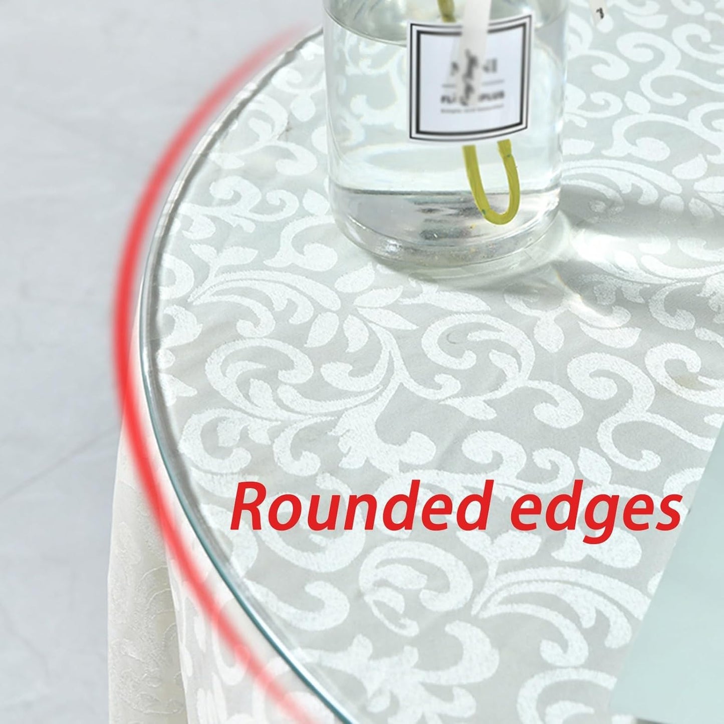 piano del tavolo da pranzo in vetro temperato.pian Round Tempered Glass Table Top | Polished Edge | Transparent Circular Dining Coffee Table Surface | Ideal for Patio Side Tables(68CM(27INCH))