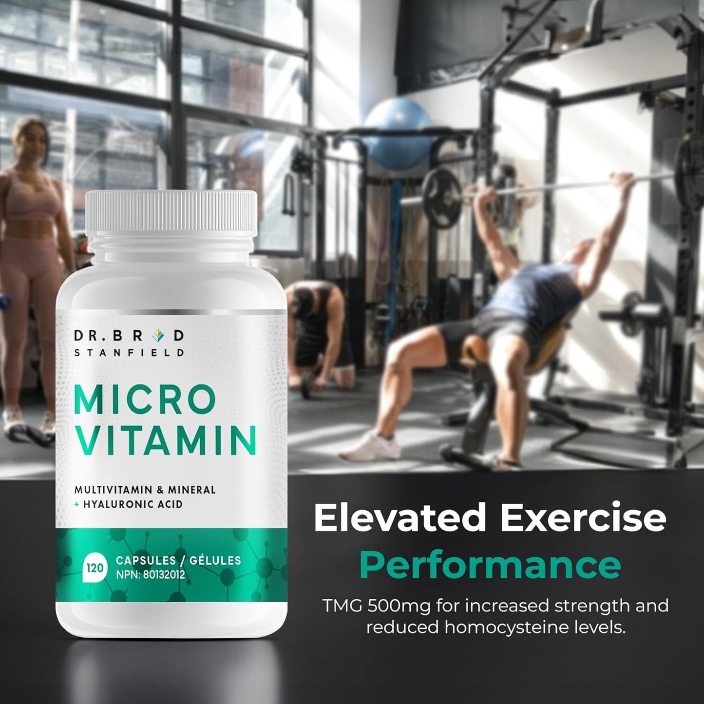 Dr Brad Daily Low Dose MultiVitamin & Mineral for Men & Women to Support Cognitive Performance & Memory + Hyaluronic Acid for Skin Health + TMG for Exercise (120 Count)