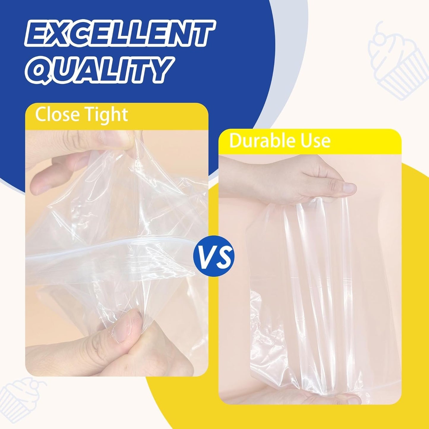 13x15 Inch (2 Gallon Equivalent) Zip Bags, Heavy-Duty Reclosable Freezer Storage Baggies, 250 Pack Thick Plastic Zip Top Lock Bags for Food, Clothes, Organization