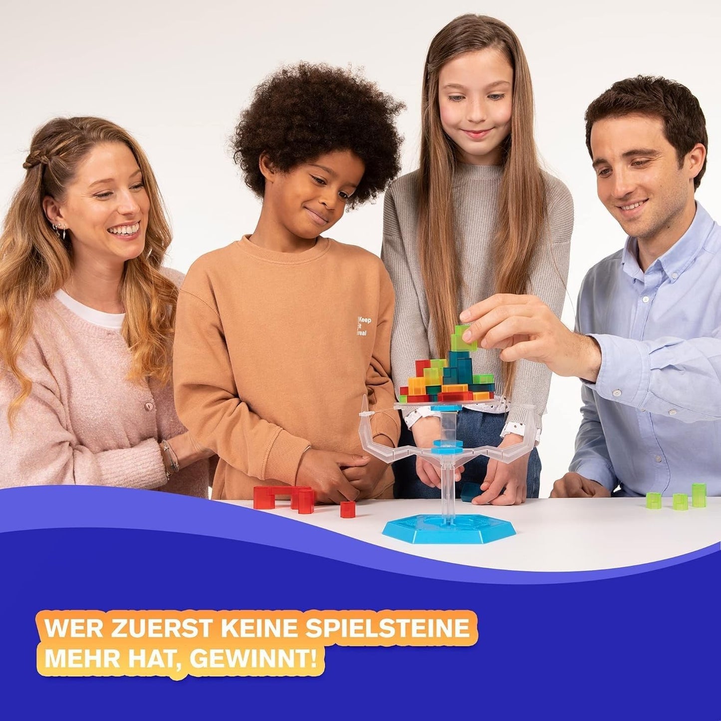 Play Fun BY IMC Toys Gravity Tower | Build a Tower with Blocks on an Unstable Floating Base, Defying Gravity - Fun Educational and Skill Game for Kids Ages 6+