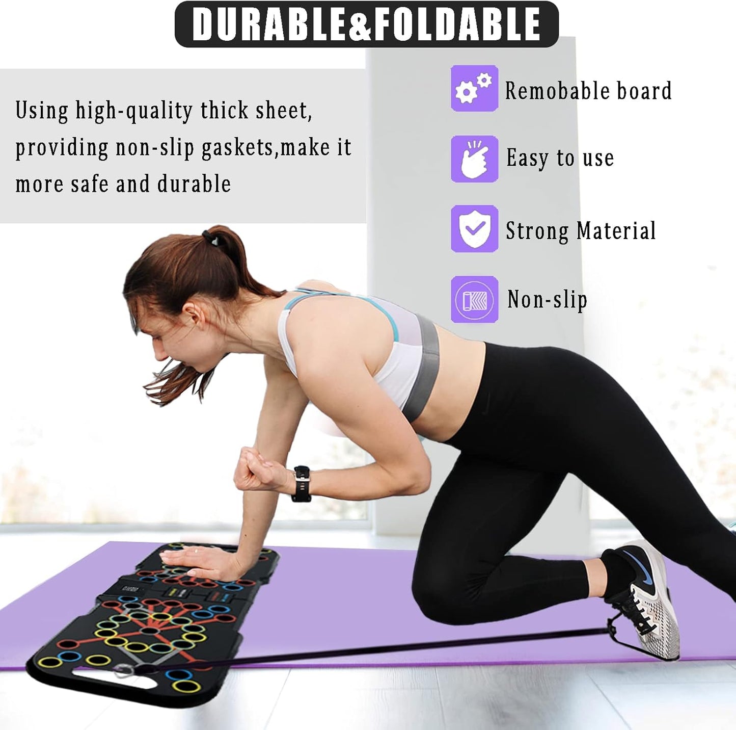 Surplex 41 in 1 Push Up Rack Board Fitness Gear Power Press Push Up Bracket System Workout Training Gym Exercise Rack for Body Building Training with Resistance Band & Smart Counter
