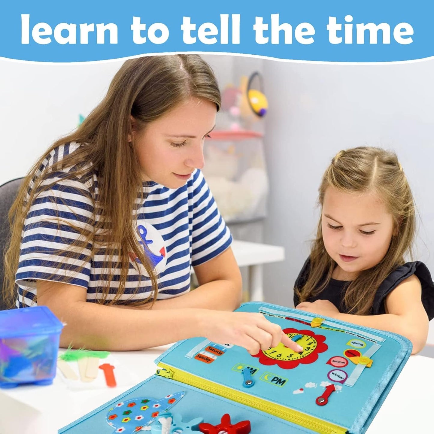 Toddler Busy Board Montessori Toy for 2 3 4 Year Old Boys Girls - Preschool Educational Toys Activity Developing Sensory Board Toys for Boys Girls 2 3 4 5 Years Old Plane Car Travel Toys Gift