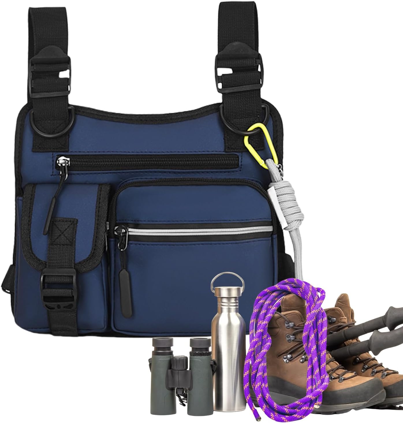 Chest Holster, Adjustable Chest Bag, 06x1.57 Inches Wear-Resistant Utility Vest with 3d Ergonomic Cut for Hiking, Gym, Sports, Motorcycle, Outdoor Workout, Hunting Gear