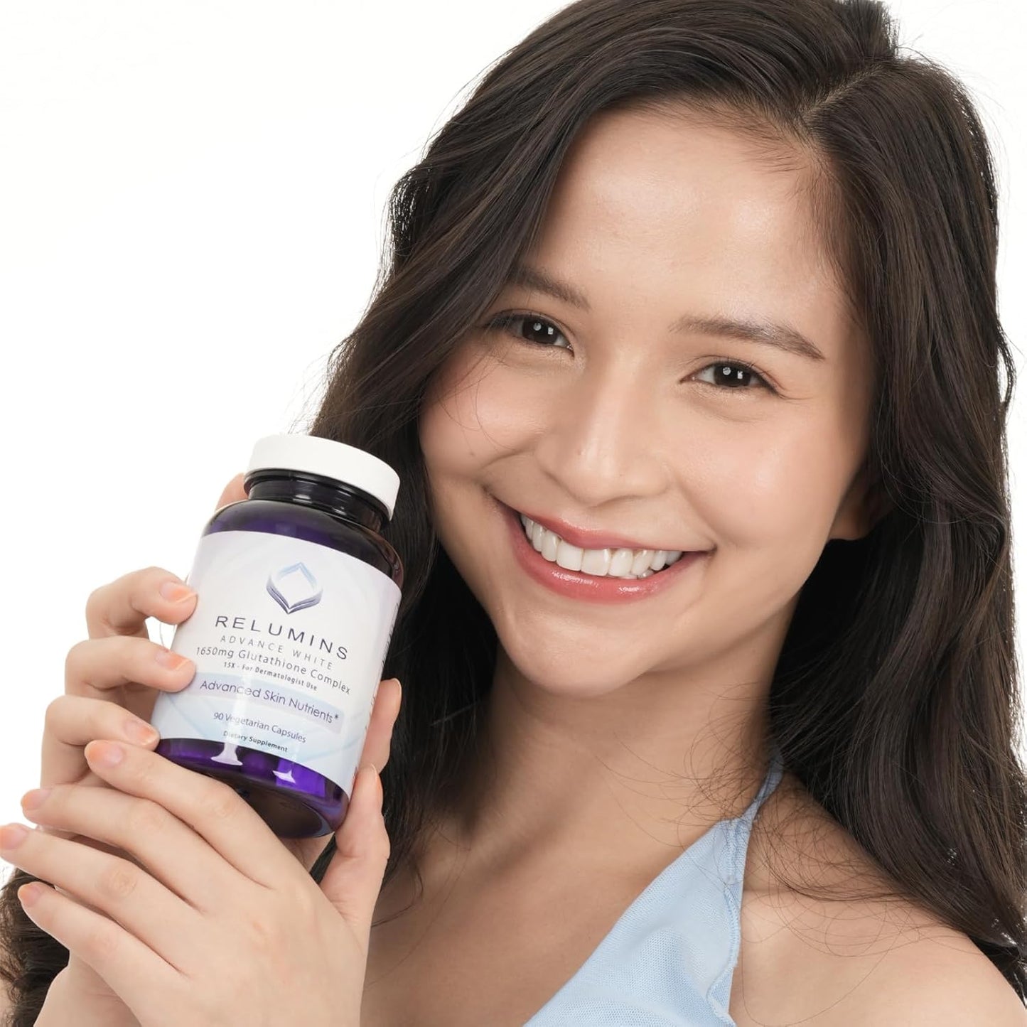 Relumins 1650mg L-Glutathione Complex with Hyaluronic Acid, Alpha Lipoic Acid, Rose HIPS, Vitamin E & Riboflavin – Antioxidant Support, Skin Hydration & Wellness – 90 Veggie Capsules