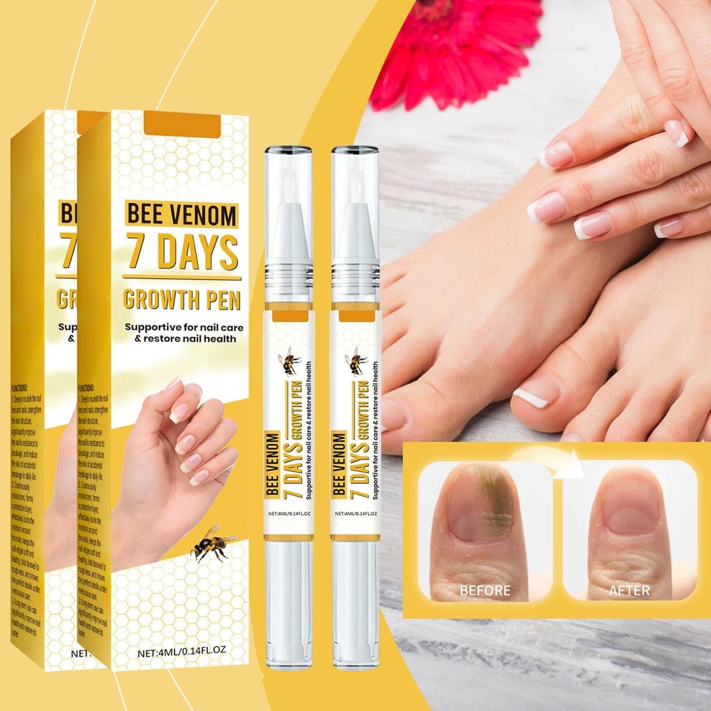 2ml Nail Care Fluid, Strengthen Nails, Smoothes Roughness, Quick Absorption, Long-Lasting Protection(2 Pack)