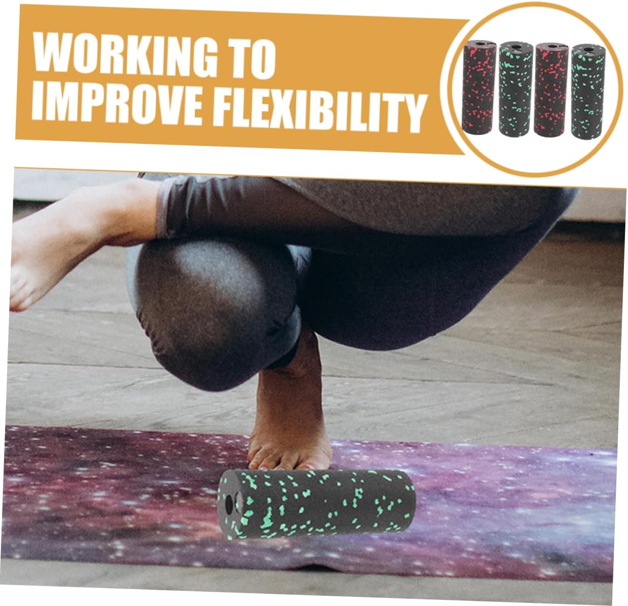 Toyvian 4 Pezzi Mini Colonna Yoga Massaggiante in Sughero Colonna a Rulli Del Corpo Per Massaggio Muscolare Massaggio a Accessori Yoga Per L'esercizio Epp