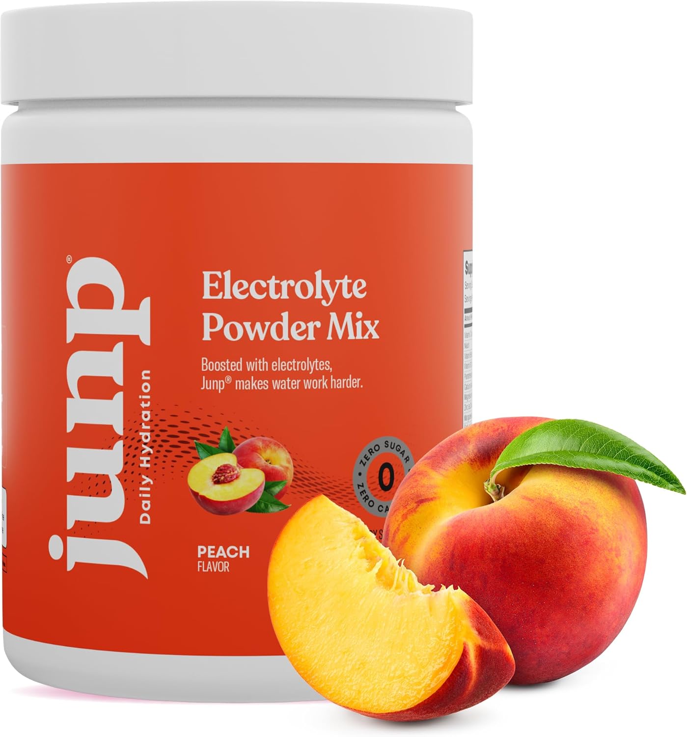 JUNP Hydration Electrolyte Powder, Electrolytes Drink Mix, Hydration Mix, Sugar Free, Gluten Free, 0 Calories, 0 Carbs, Keto Friendly, NON - GMO Kosher, 90 Servings. (Peach)