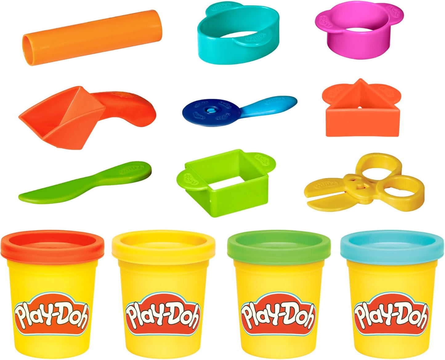 Play-Doh - Starter Set Inc 4 Tubs of Dough and 6 Accessories - Sensory and Educational Craft Toys for Kids, Boys, Girls - Ages 3+