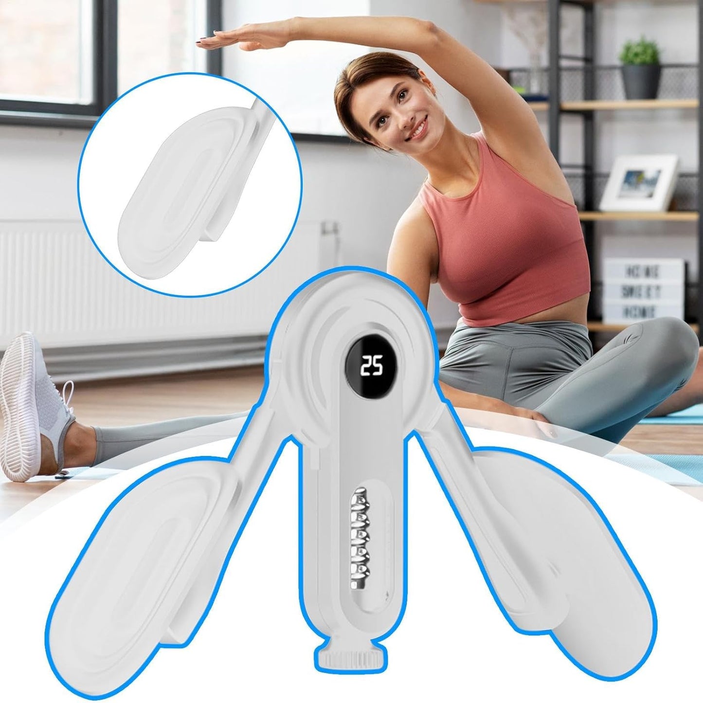 Allenatore Muscoli Interni Coscia, Allenamento Muscoli Interni Coscia, Esercitatore Pavimento Pelvico Portatile con Doppia Molla 10-100 Kg Regolabile per Allenamento Casa Palestra Recupero Post Parto