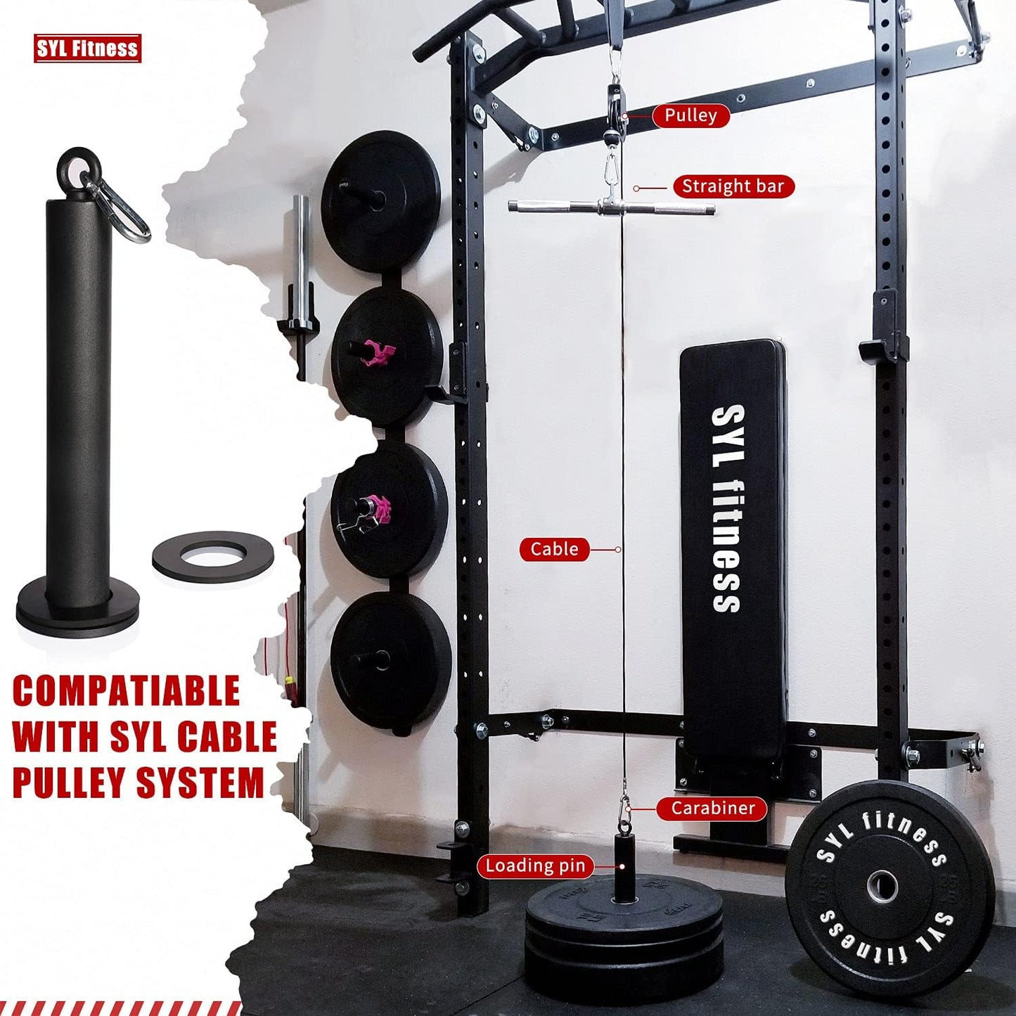 SYL Fitness Gewichtsplatte Ladestift 25mm/50mm, Fitness Weight Plate Loading Pin Home Gym Workout
