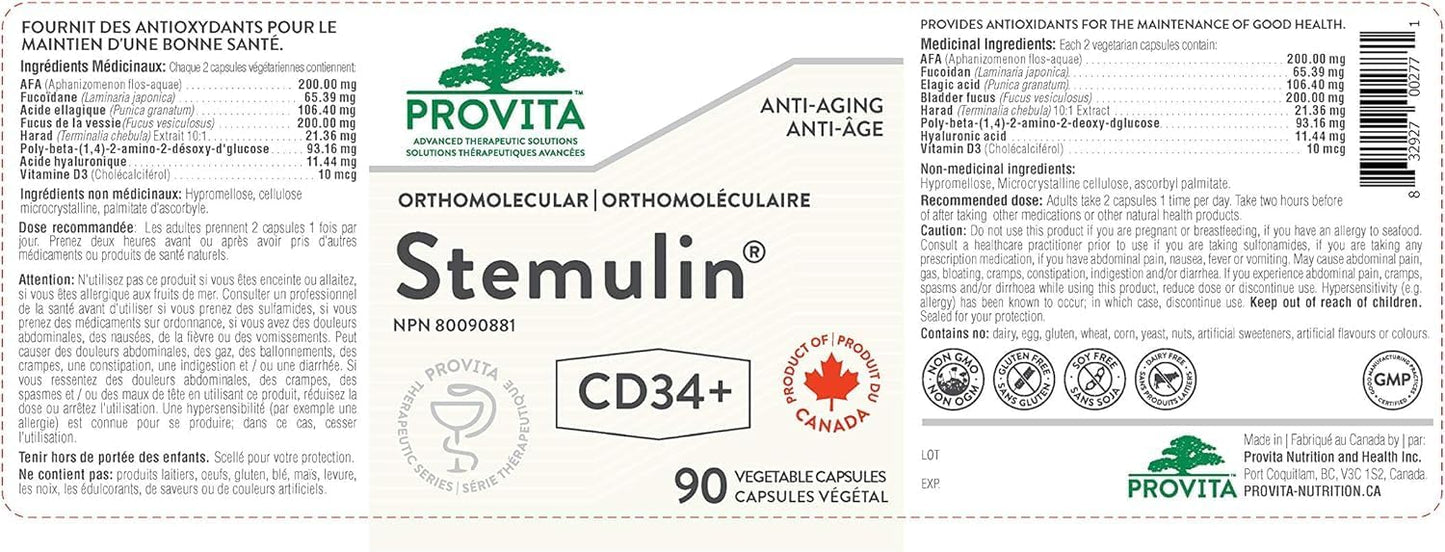 Stemulin CD34+ Anti-Aging, Renew and Repair, Canadian Made by Provita Nutrition