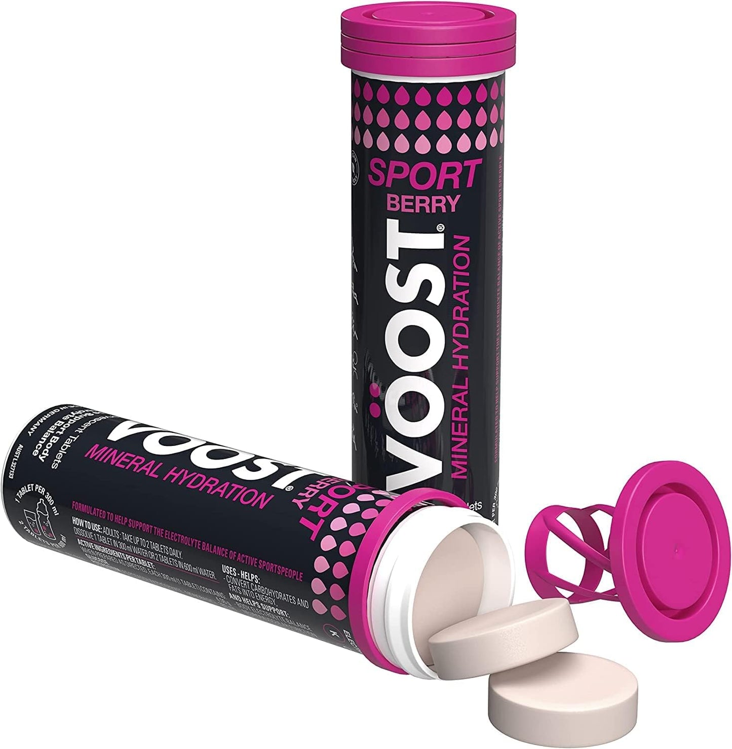 VOOST Effervescent Sport Hydration Berry Effervescent Tablets 60 Pack (6x10)