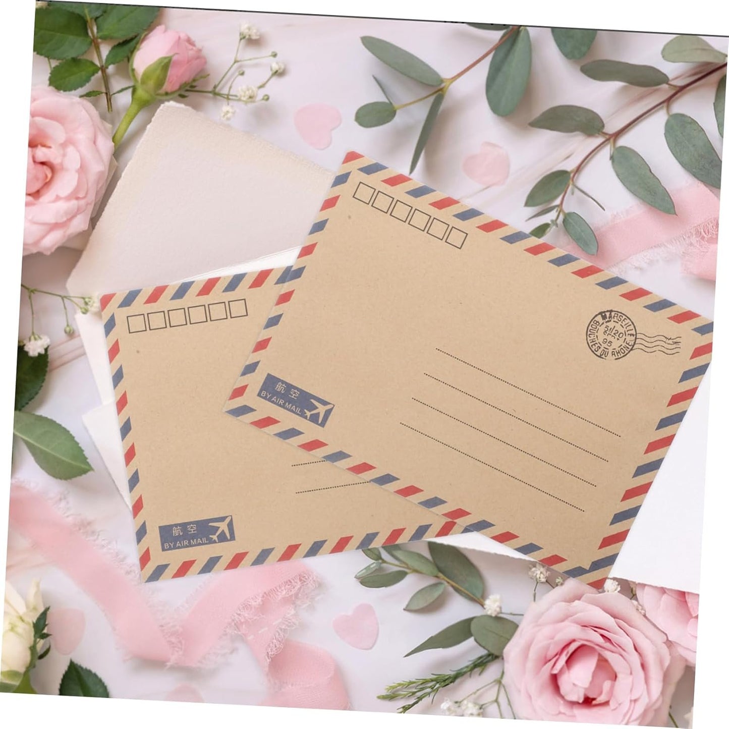 DOITOOL 48Pcs Vintage Airmail Stationery Set with Envelopes and Writing Papers for Letters Invitations and Greeting Cards Retro Envelope Kit for Weddings and Business