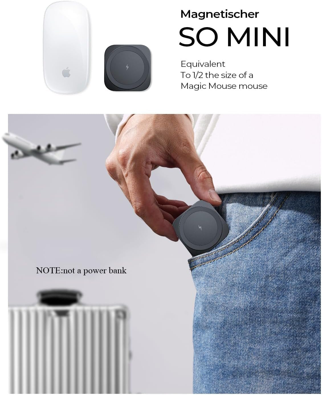 LISEN Magsafe Charger Apple Watch 2 in 1 Wireless Charging Station Magnetic Charging Pad Magsafe Charger Stand Travel Charger for Multiple Devices Fits iPhone 16 Apple Watch Airpods(Black)