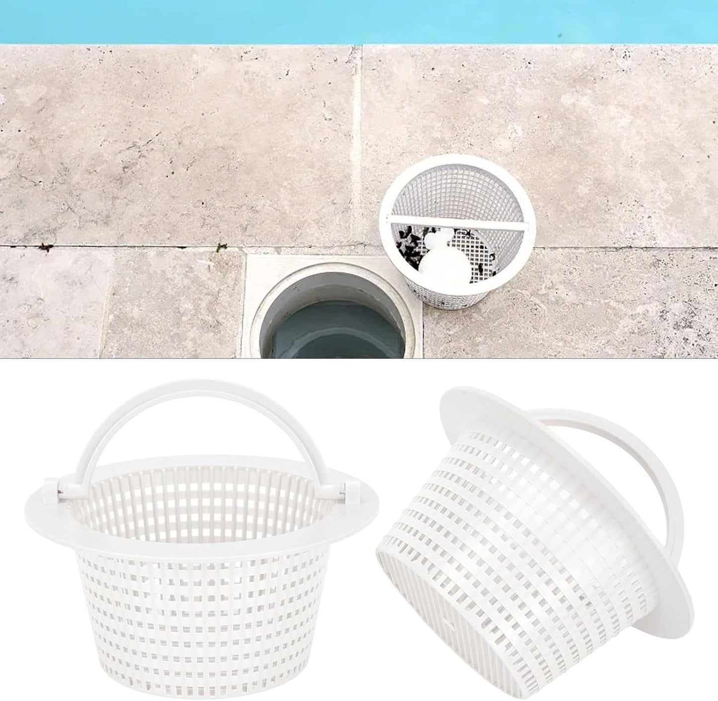 Essential Pool Cleaning Tool AboveGround Pool ThruWall Skimmer Basket, 513330 (2 pezzi)