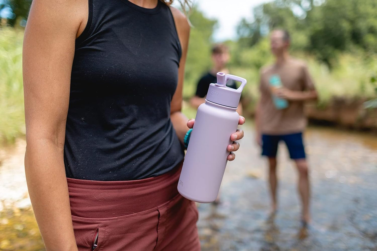 Simple Modern Water Bottle with Straw and Chug Lid | Insulated Stainless Steel Thermos for Sports Gym | Summit Collection | 32oz | Midnight Black