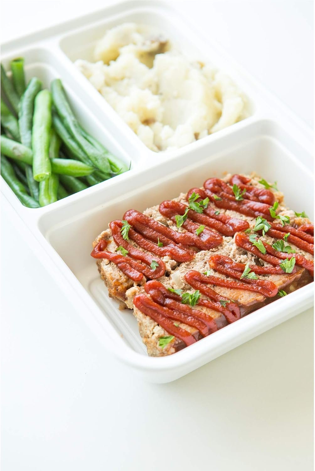 Good Cook Meal Prep, 3 Compartments BPA Free, Microwavable/Dishwasher/Freezer Safe, White