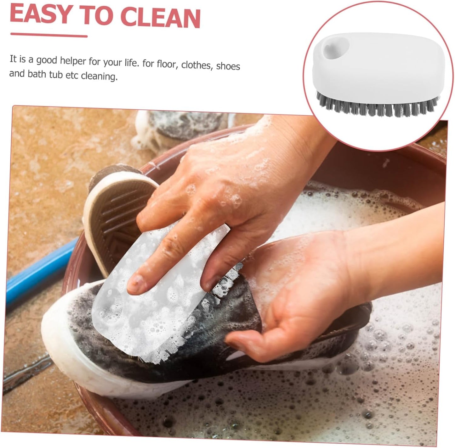 Beavorty Home Cleaning Essential 2 Piece Bath Brush Plastic Handle Sturdy Bristles Versatile for Cleaning Tasks