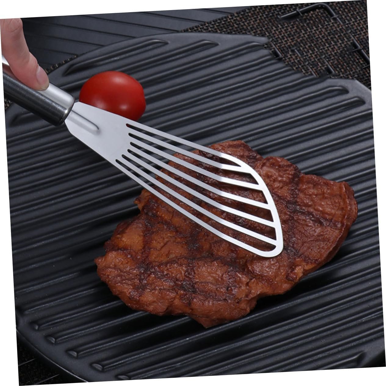 DONFAMDS 3 Pezzi spatola per friggere griglia cucinando Utensili da Cucina Funzionale Set Cucina Gadget Cucina friggere Le spatole di Pesce Pale da Bistecca Acciaio Inossidabile Silver