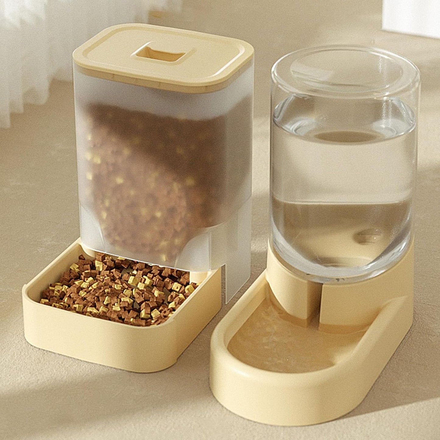 Beimus Set di mangiatoie automatiche e ciotole per acqua e cani di piccola taglia con contenitore trasparente per alimenti per la casa
