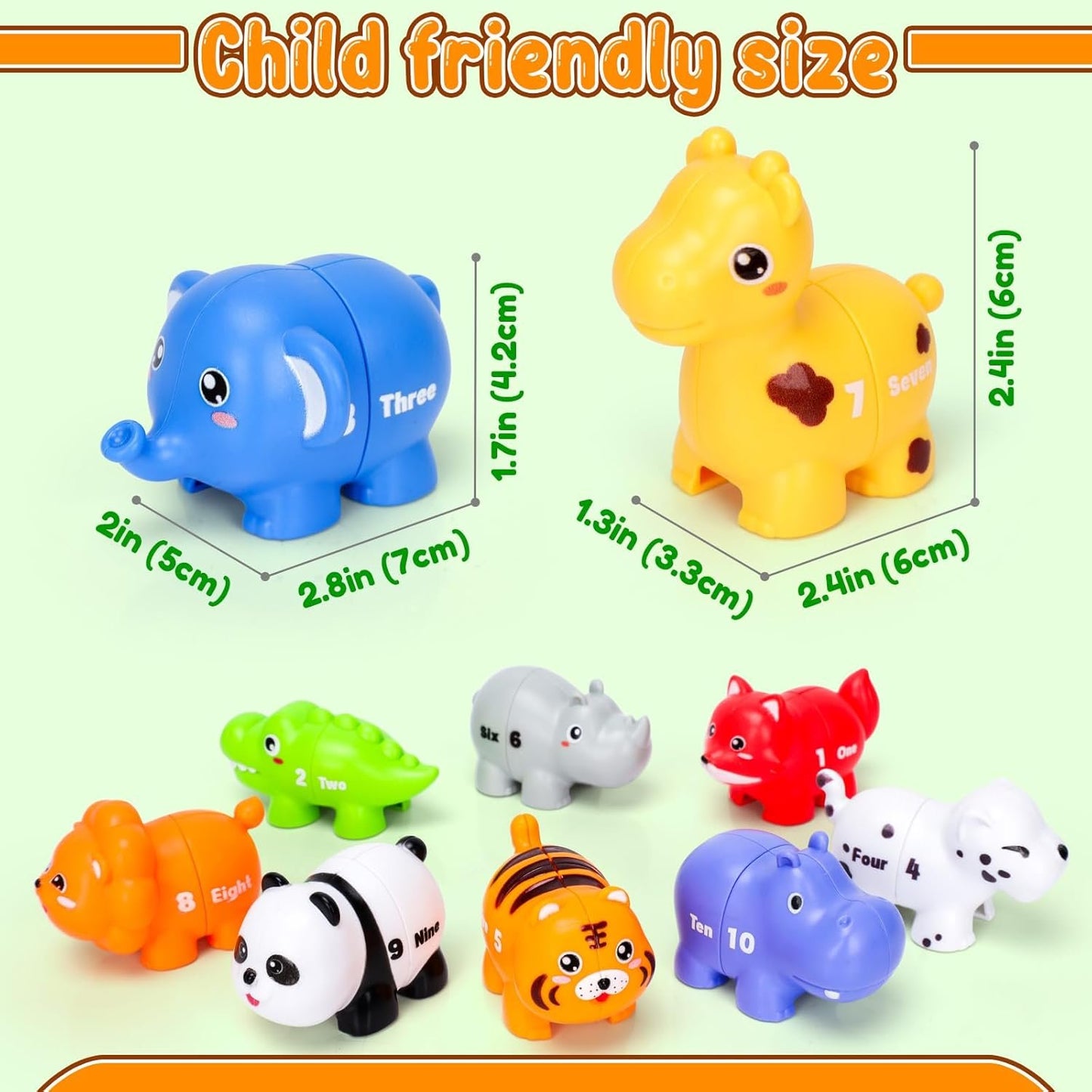 Toddlers Toys for 2 3 4 5 Year Olds Boys,Montessori Learning Toys for 18-24-36 Months Kids Educational Sensory Toy Age 2 3 4 5 Girls Farm Animal Number Matching Toy (20 pcs)