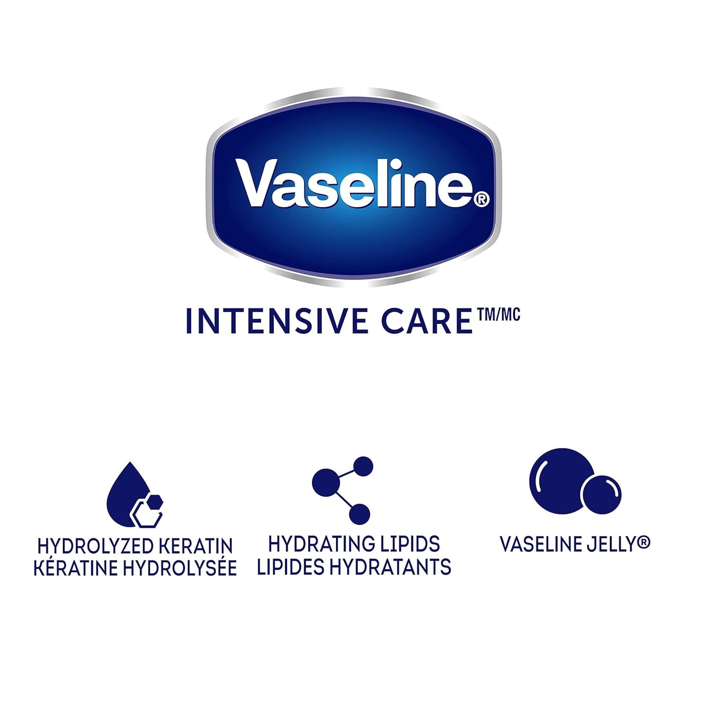 Vaseline Lotion, Healthy Hands Stronger Nails with Keratin 3-Pack – Intensive Care Hand Lotion with Petroleum Jelly, 3.4 Oz Ea