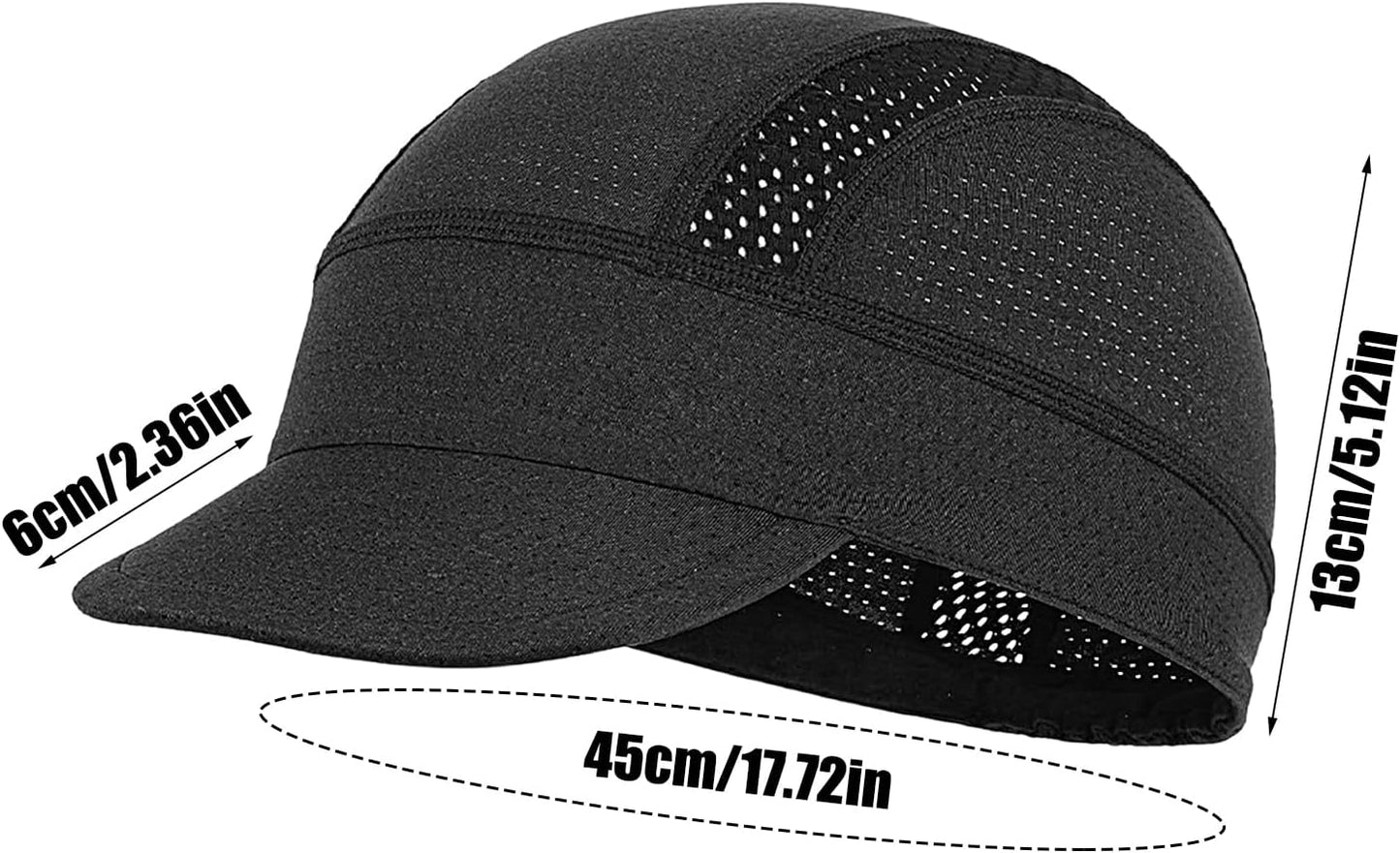 Bike Hat, Hard cap Liner, Mesh Headwear, Sun Visor Helmet, Breathable Protective Gear for Cycling Workout Skiing Fishing Construction Camping Football Hiking, 5.12x2.36 Inches