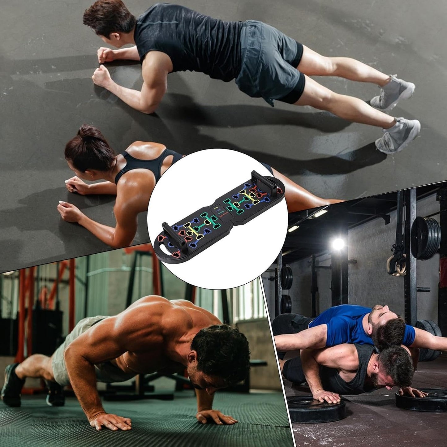 Ungtyb Pushup Board, Strength Training Equipment, Portable Design, Non Slip Handles Multiangle Positions, Home Workout Gear Ideal for Men and Women, 29.53 x 8.66 x 1.18 Inches