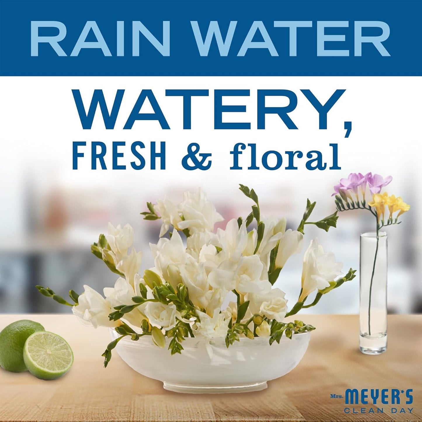 Mrs. Meyer's Clean Day Multi-Surface Cleaner Spray, All-Purpose Cleaner Solution for Countertops, Floors, Walls and More, Rain Water Scent, 473mL Spray Bottle