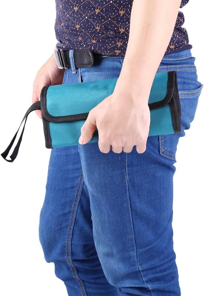 Foldable Maintenance Tools Storage Holder Roll Bag Professional Electrician Techincian Homeowner Tools Organizer Bag Oxford Cloth Convenient Carry with Hand Strip