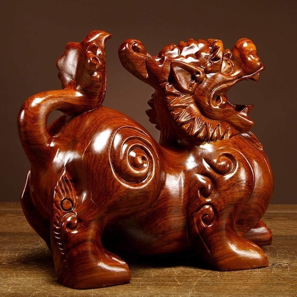 PiXiu/PiYao Statue Feng Shui Cinesi, Figurine Decorazioni in Palissandro Prosperità Buona Fortuna E Simbolo Ricchezza Miglior Regalo Casa E Ufficio 0716 (Piccolo) Oggettistica per la casa