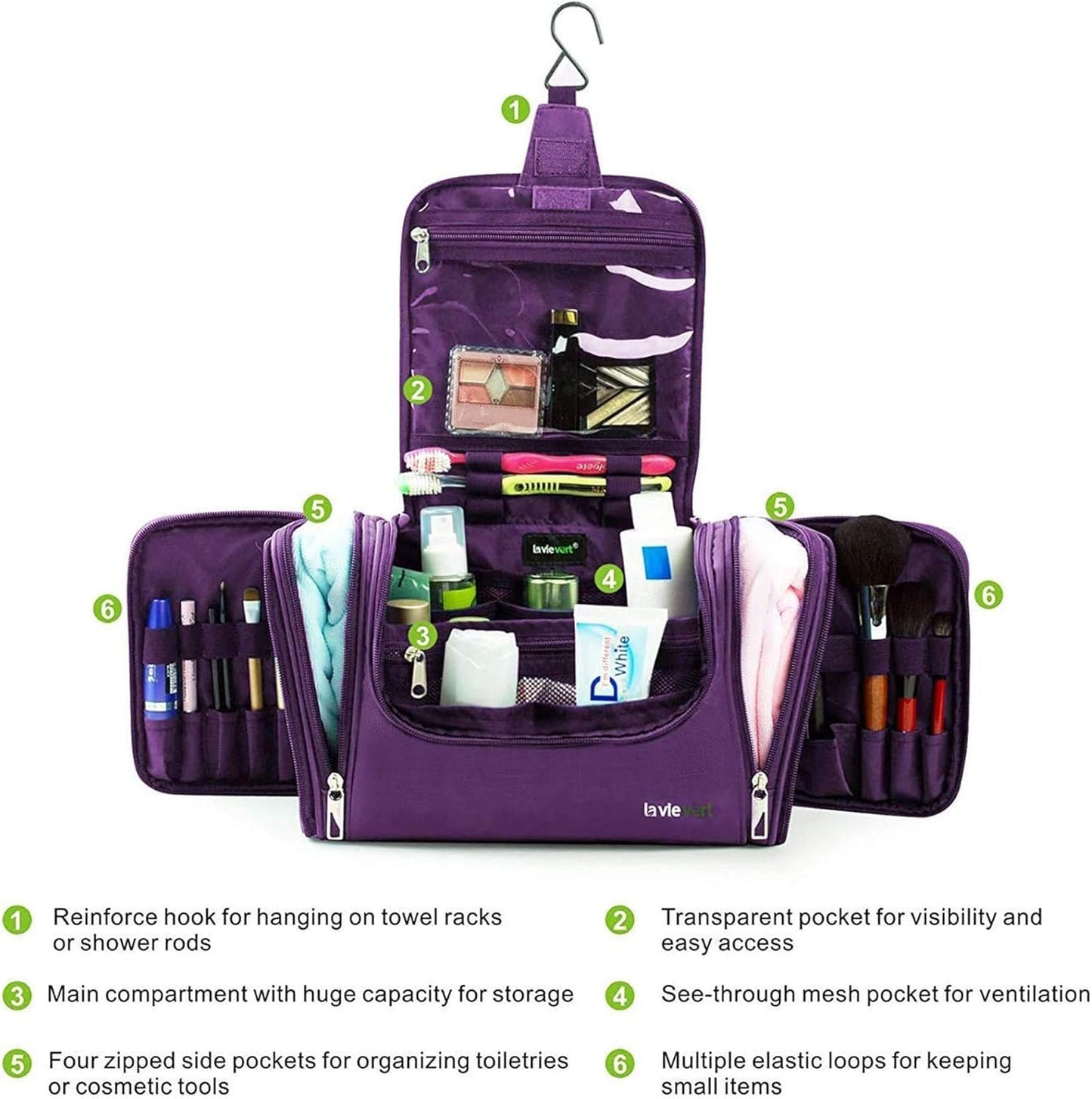 LAVIEVERT Huge Capacity Toiletry Bag