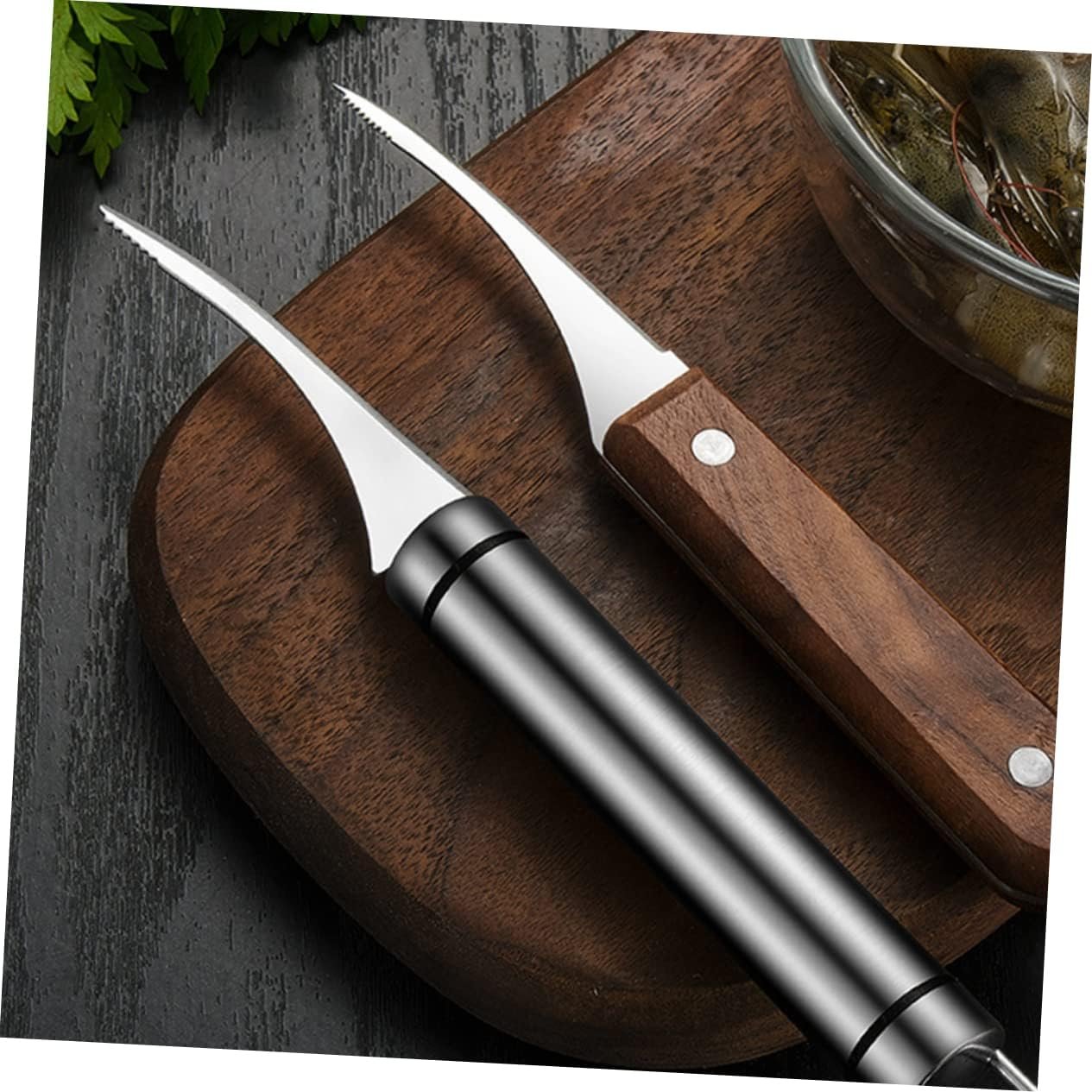 Zerodeko 2 Pezzi Apriscatole per Gamberetti Gadget da Cucina Utensile per Sbucciare Gamberetti in Legno