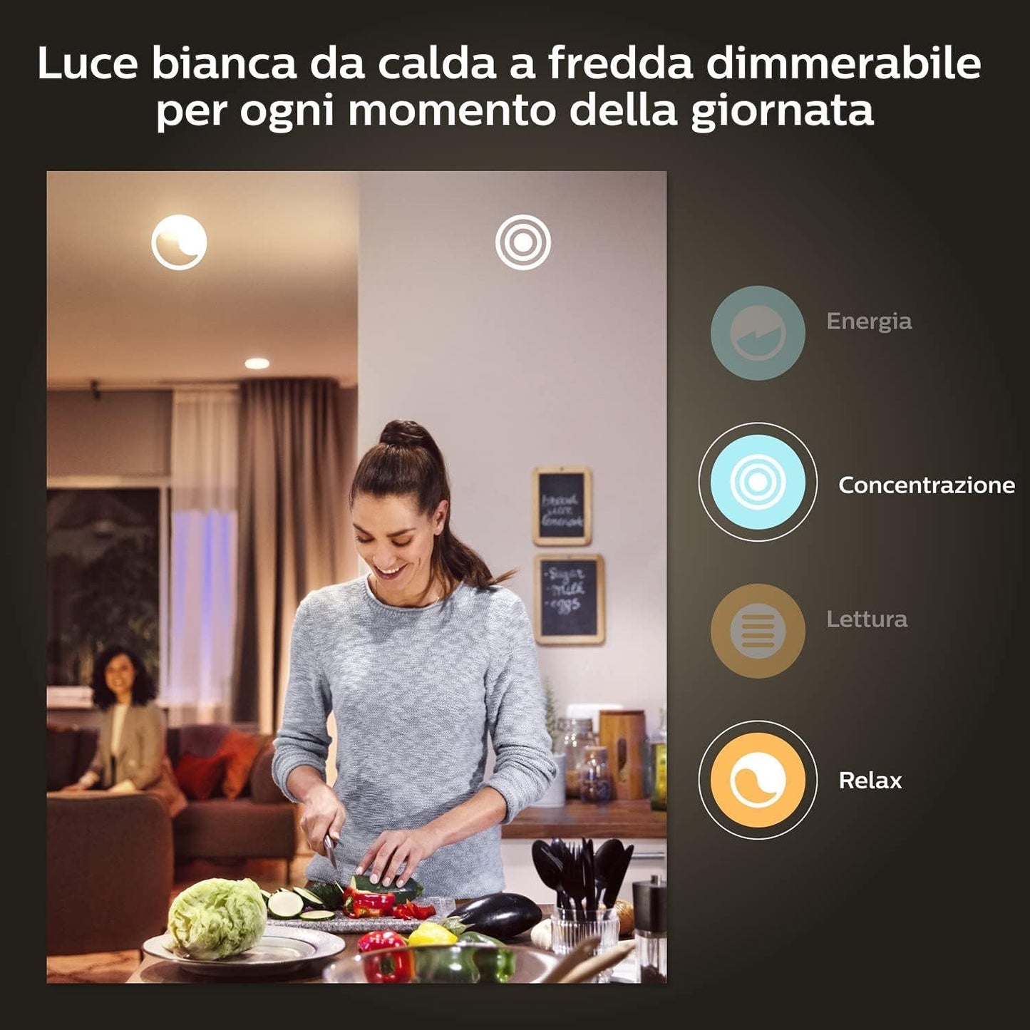 Philips Hue White Ambiance 4 Lampadine LED Smart, con Bluetooth, Attacco E27, 9 W, Dimmerabili, 800 Lumen, Luce Bianca Calda, Bianco