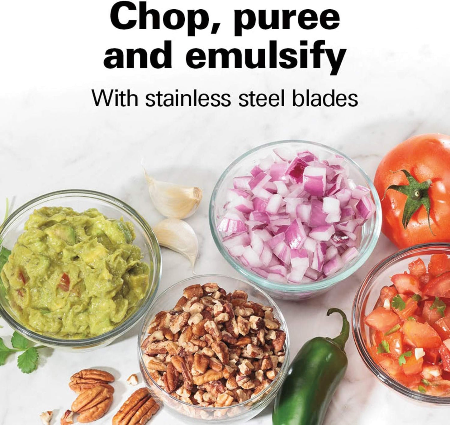 Hamilton Beach Electric Vegetable Chopper & Mini Food Processor, 3-Cup, 350 Watts, for Dicing, Mincing, and Puree, Black (72850G)
