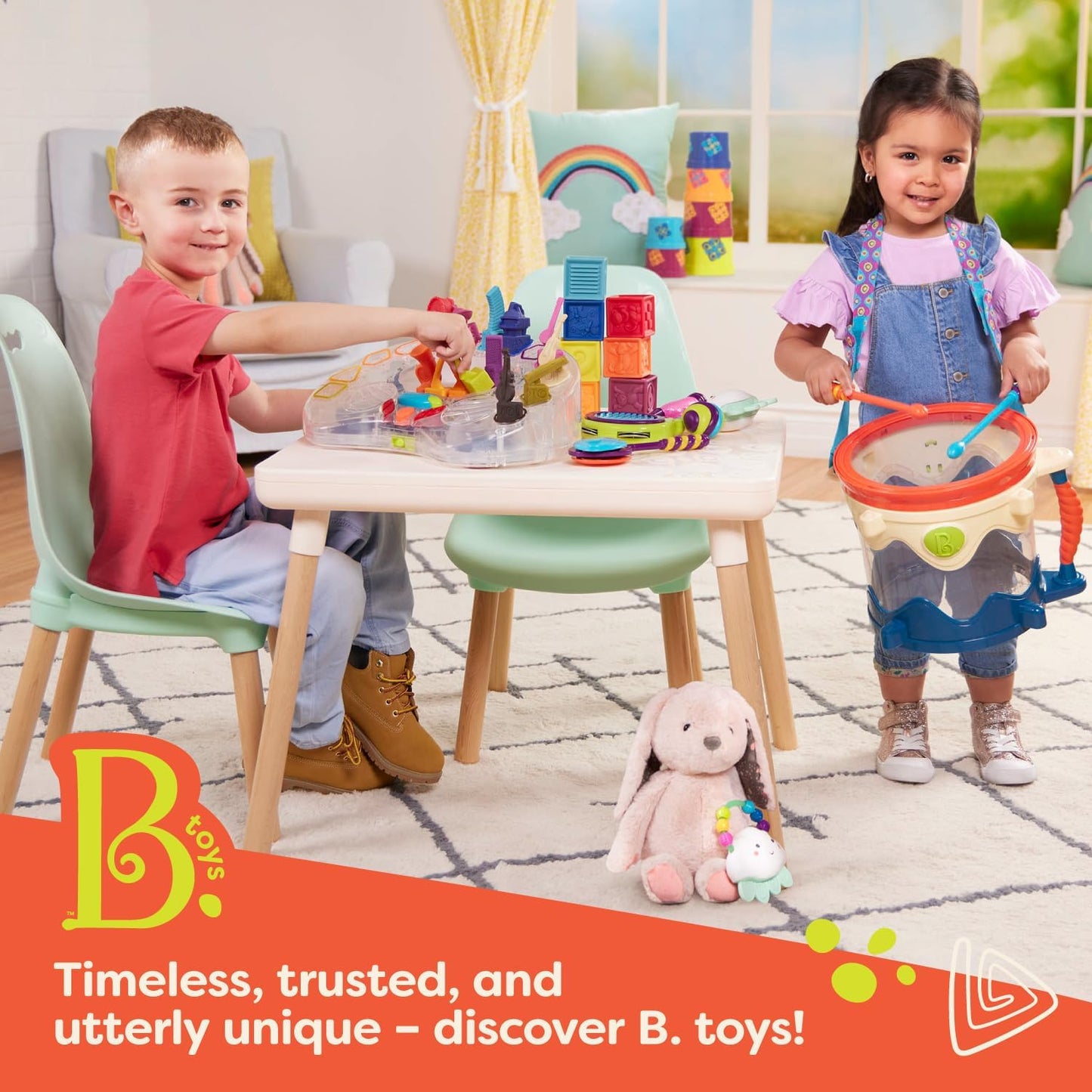 B. toys – Play Food & Basket – 18 Pieces of Toy Food – Grocery, Cooking, Play Kitchen Toys – Pretend Play Set for Toddlers, Kids – 2 Years + – Freshly Picked