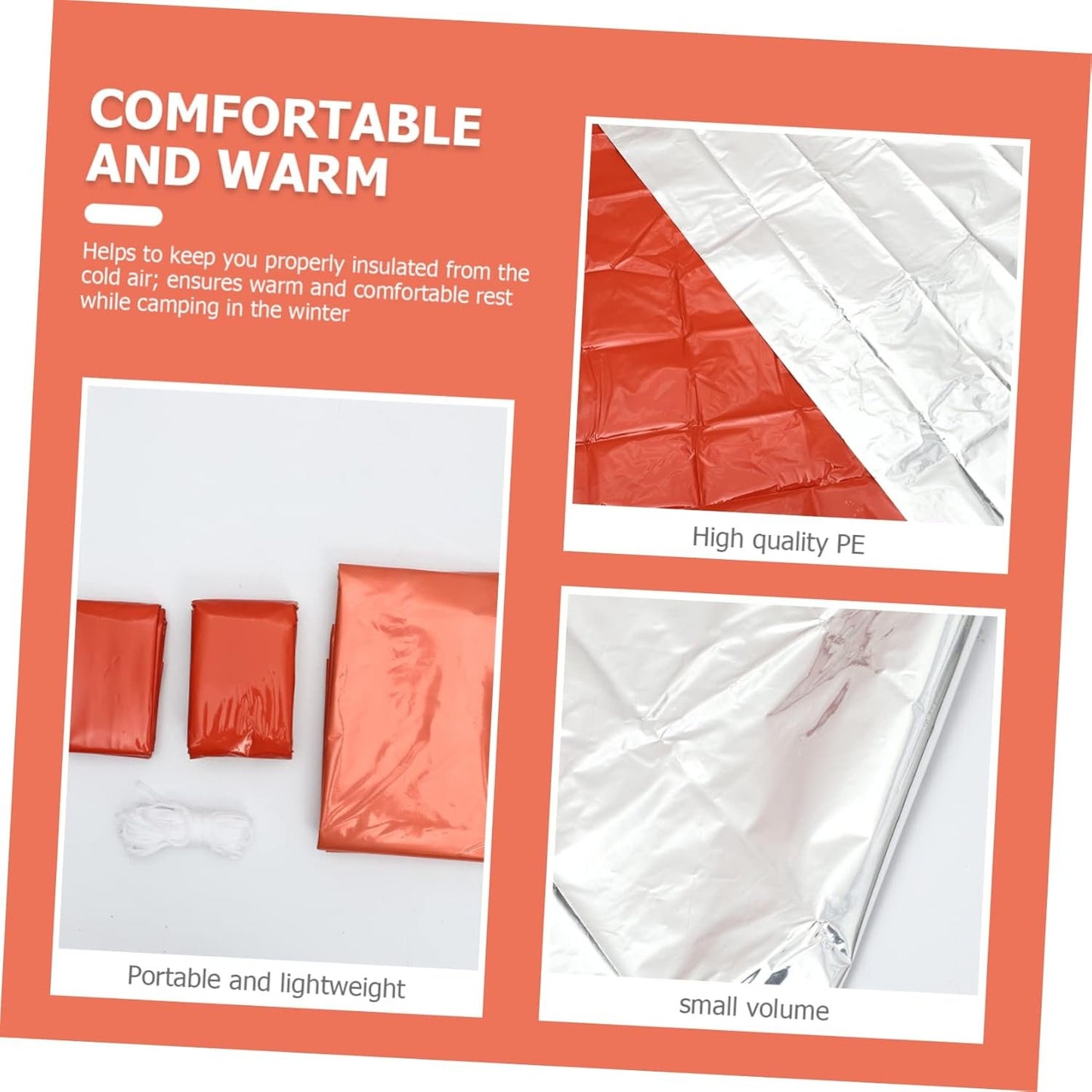 ibasenice Emergency Survival Thermal Blanket Tent for Outdoor Camping Lightweight and Compact Essential for Emergency Kits for Trail Running and Hiking