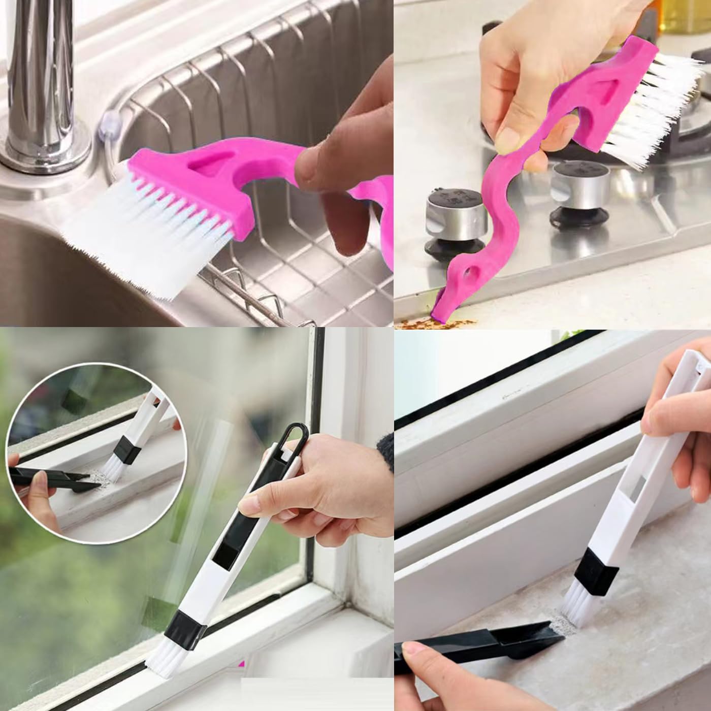 12PCS Home Furniture Various Cleaning Brush Cleaning Set, Gap Cleaning Brush Tool, Handheld Slot Cleaning Tool, Dustpan Cleaning Brush, Shutter Door and Window Track Clean